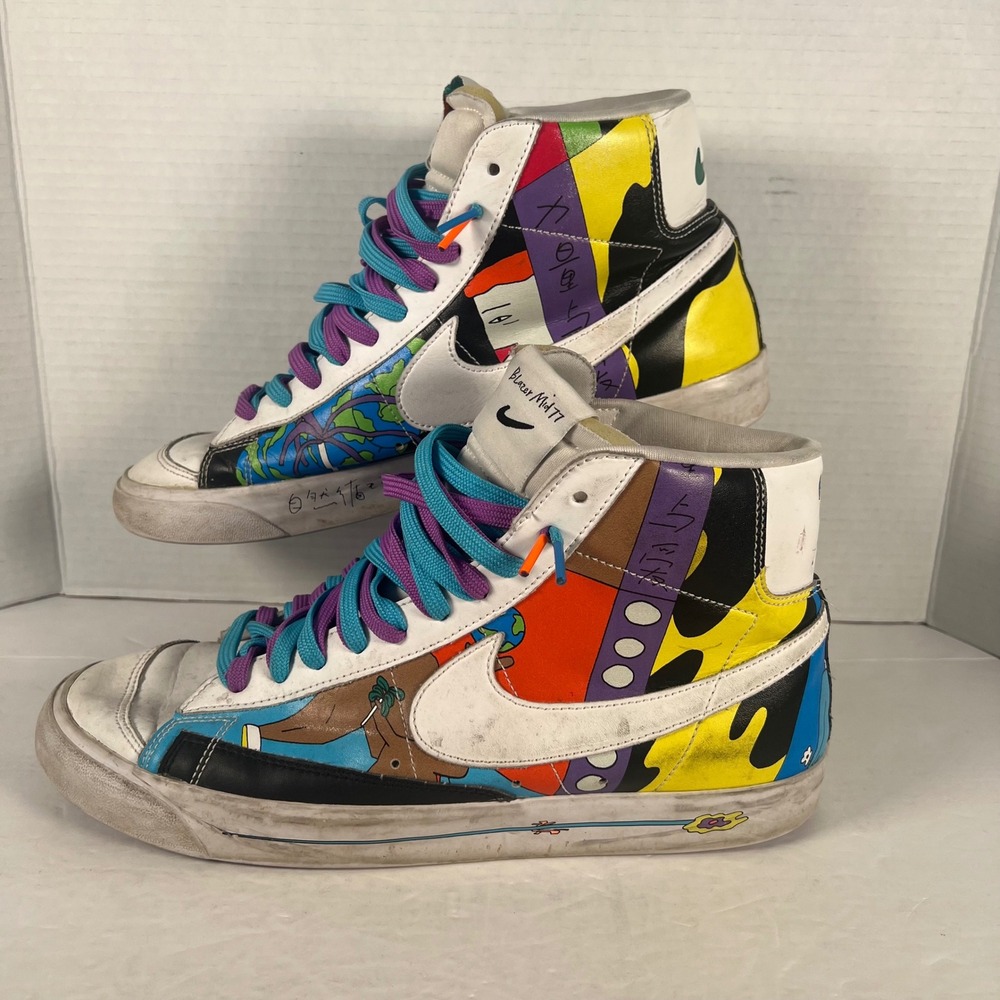 Nikeโ Blazer Mid 77 Flyleather Ruohan Wang Multi Color CZ3775-900 Mens 11.5
